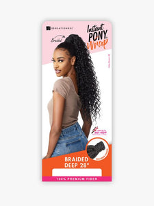 Sensationnel Synthetic Ponytail Instant Pony Wrap Braided Deep 28"