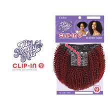 Load image into Gallery viewer, Outre Human Hair Blend Clip on Weave Premium Purple Pack Big Beautiful Hair Clip-In 4A Kinky Curl 10&quot; 9Pcs