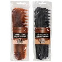 Load image into Gallery viewer, Salon Quality Assorted Plastic Styling Combs (6 in 1) - Diva By QB