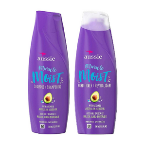 Aussie Miracle Moist Shampoo and Conditioner Set with Avocado & Australian Jojoba oil-12.1 fl oz each