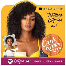Load image into Gallery viewer, Sensationnel Human Hair Clip On Weave Curls Kink &amp; Co 3C Clique 20&quot; - Diva By QB