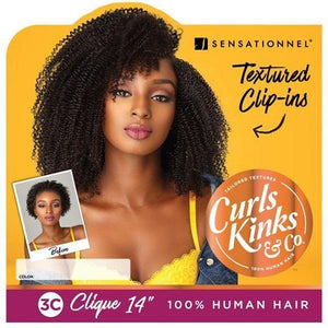 Sensationnel Human Hair Clip On Weave Curls Kink & Co 3C Clique 20" - Diva By QB
