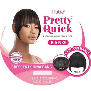 CRESCENT CHINA BANG -Outre Premium Synthetic Pretty Quick Clip on Bang - Diva By QB