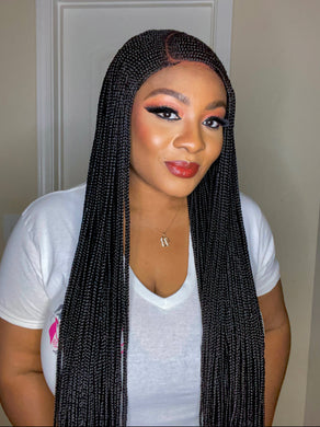 Customized Lace Frontal Fulani Style Cornrow Wig with Baby Hairs