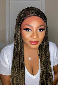 Customized Lace Frontal Fulani Style Cornrow Wig with Baby Hairs