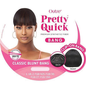 CLASSIC BLUNT BANG- Outre Premium Synthetic Pretty Quick Clip on Bang - Diva By QB