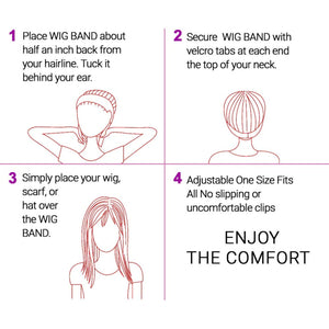 No-Slip Adjustable Wig Grip Velvet Band
